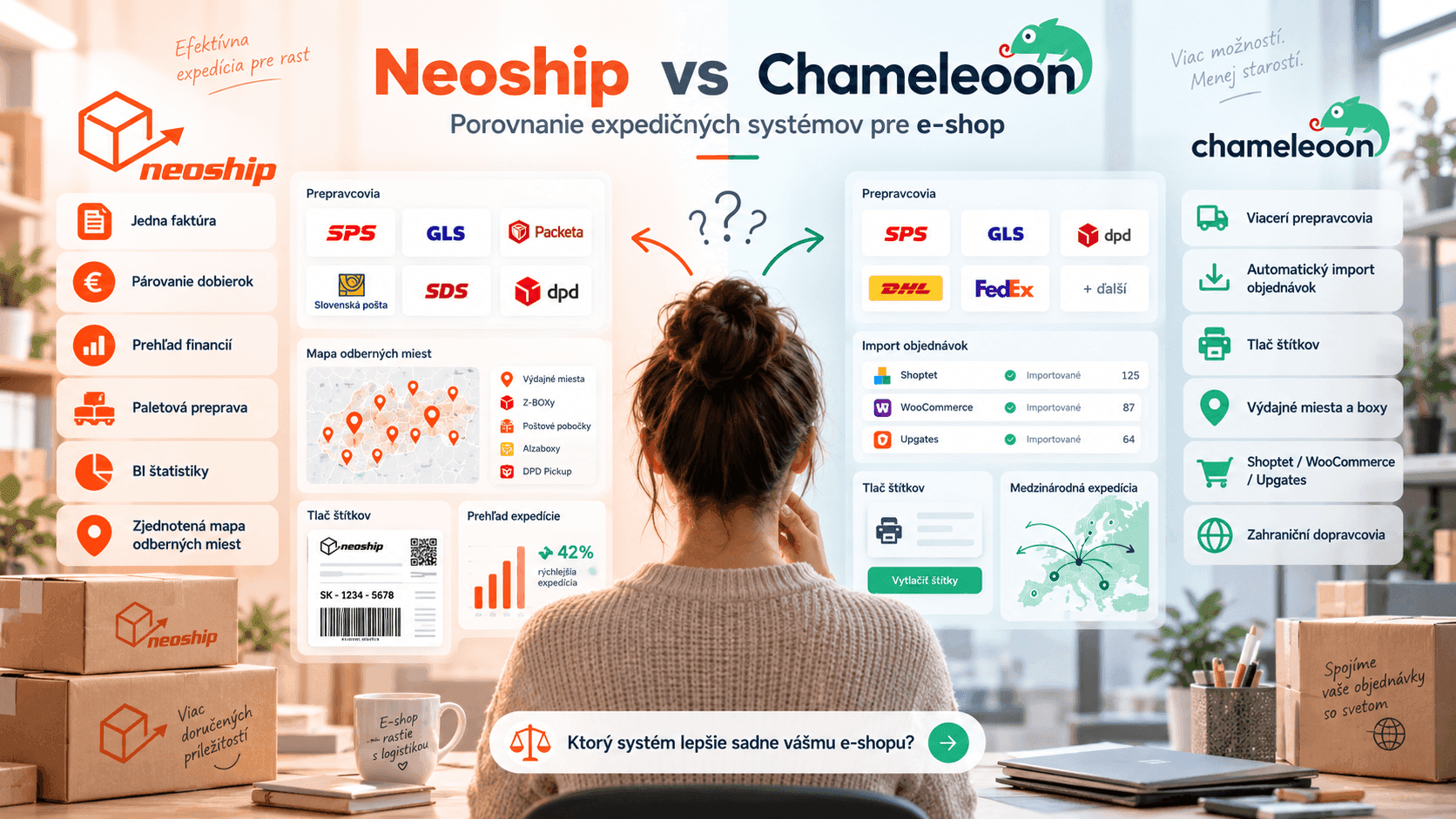 Neoship vs Chameleoon: porovnanie expedičných systémov pre e-shop