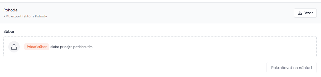 Výběr XML souboru z Pohody
