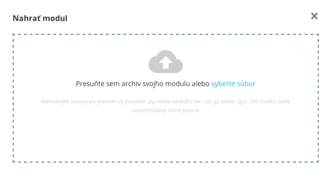 Výber ZIP súboru modulu