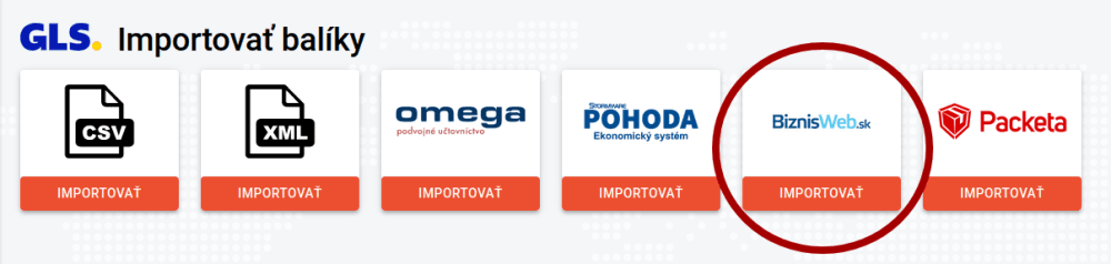 Výber XML súboru z BiznisWebu